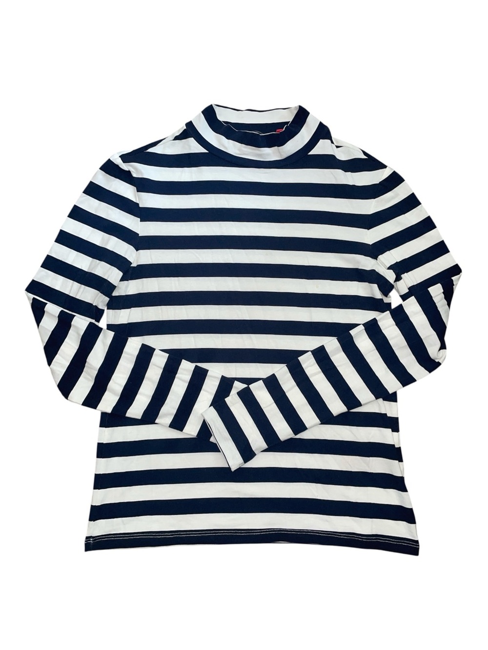Scotch and soda navy and white striped mock neck